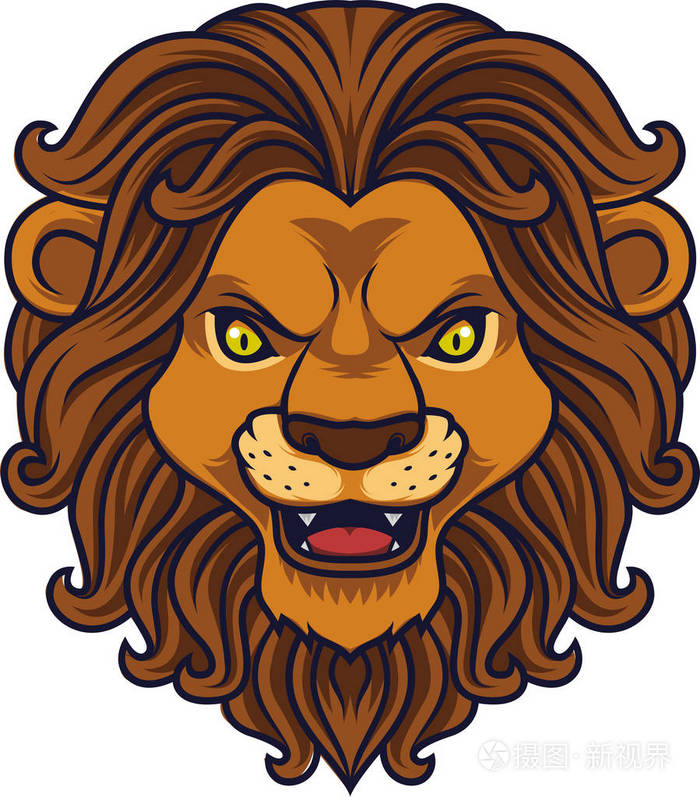 愤怒的狮子的头吉祥物插画-正版商用图片0tn5rh-摄图新视界