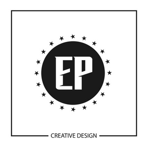 初始字母 Ep 徽标模板设计