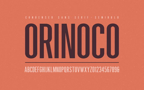 orinoko 浓缩的半曲面 serif 向量字体字母表字体