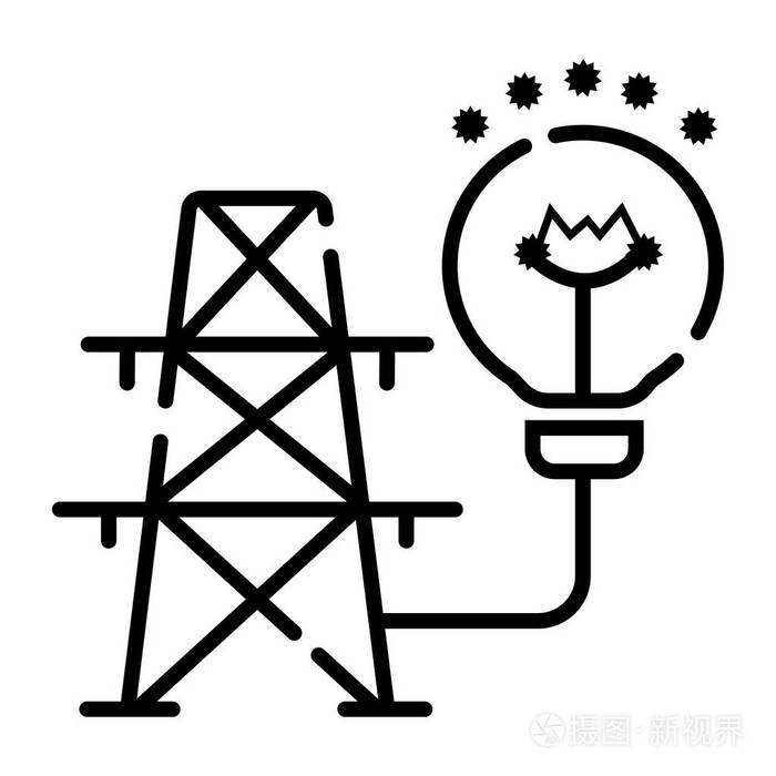 电塔黑白向量图标