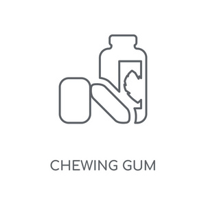 口香糖概念笔画符号设计.