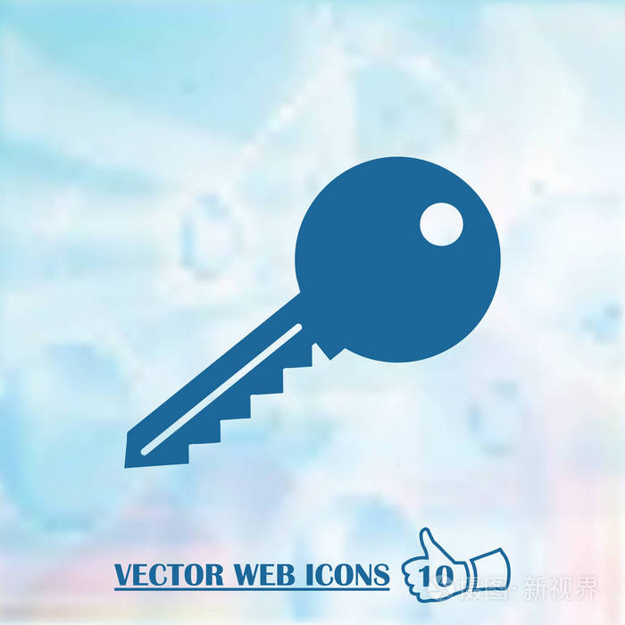 时尚平面样式中的钥匙图标.矢量图 eps10