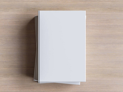 空白的书的封面上带纹理的木材背景。3d 图