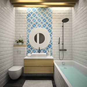 室内现代浴室 3d 渲染