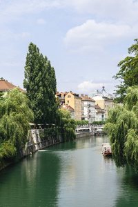 查看在 Ljubljanica 河在卢布尔雅那, 斯洛文尼亚