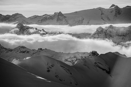 高山滑雪度假村卡普伦奥地利自然和体育背景