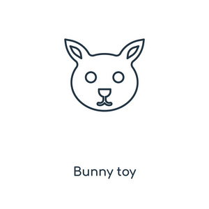 兔子玩具图标在时尚的设计风格。兔子玩具图标隔离在白色背景。兔子玩具矢量图标简单和现代平面符号为网站, 移动, 标志, 应用程序