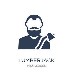 lumberjack 图标。时尚的平面向量 lumberjack 图标在白色背景从专业汇集, 向量例证可用于网络和移动, e