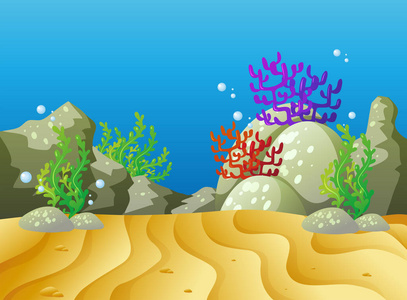 水下的场面与珊瑚礁