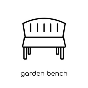花园长凳图标。时尚现代平的线性向量庭院板凳图标在白色背景从细线农业农业和园艺汇集, 概述向量例证