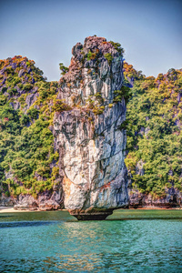 越南下龙湾湾美丽的日落景观