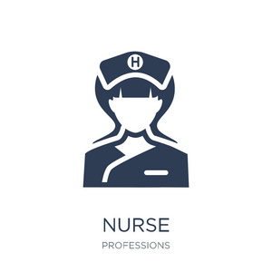 护士图标。时尚的平面向量护士图标在白色背景从专业汇集, 向量例证可用于网络和移动, eps10