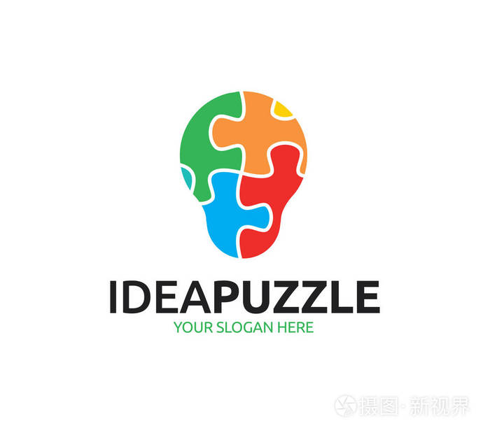 创意拼图徽标模板
