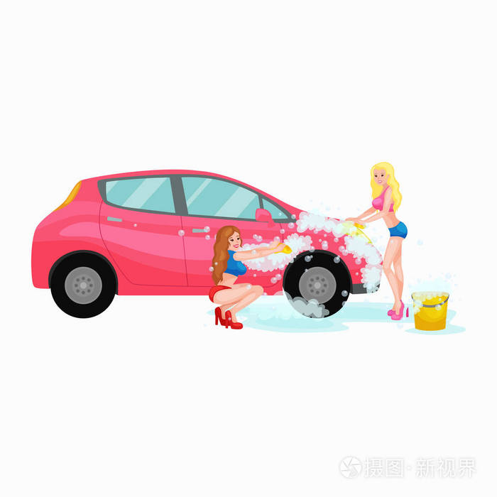 自动清洗用水和肥皂洗车服务
