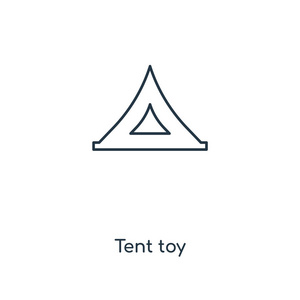 帐篷玩具图标在时尚的设计风格。帐篷玩具图标隔离在白色背景。帐篷玩具矢量图标简单和现代平面符号为网站, 手机, 标志, 应用程序