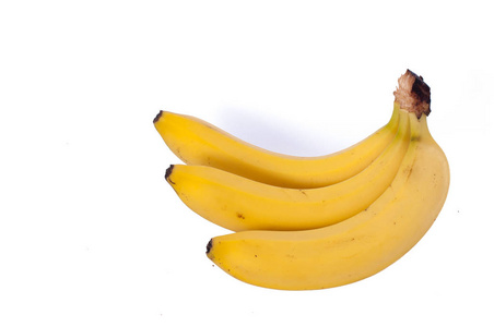 孤立在白色背景上的三个香蕉照片