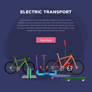 一个和两个轮动电动汽车矢量插图，生态替代市运输 bik 滚动轮 滑板车