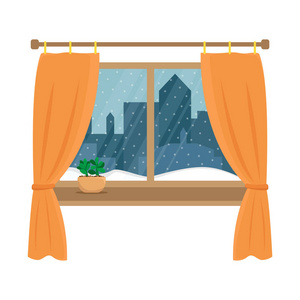 室内冬天卡通图片