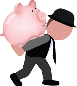 人背着猪背背在后面照片