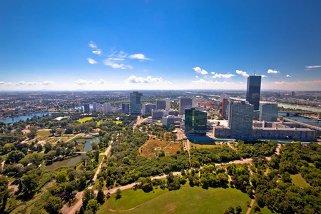 维也纳天际线和城市景观空中全景, 奥地利首都