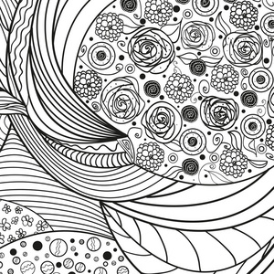 方形复杂的图案.zentangle.手绘曼陀罗在孤立的背景.