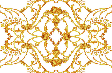 带有花卉元素的洛可可复杂面板照片