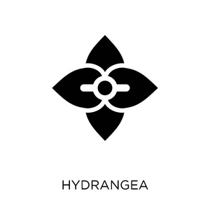 来自自然收藏的绣球花符号设计.简单的元素向量例证在白色背景照片