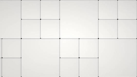 不同大小的白色立方体的图案。抽象几何3d 背景。3d 渲染插图