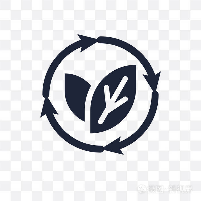 可再生透明图标.生态收藏中的可再生符号设计.