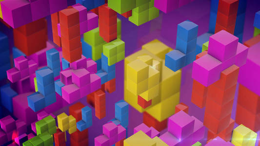 俄罗斯方块玩具三维块体照片