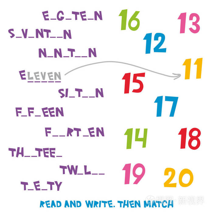 读和写.然后匹配数字11到20.