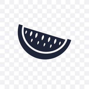 西瓜透明图标。西瓜符号设计从水果和蔬菜收藏。简单的元素向量例证在透明背景