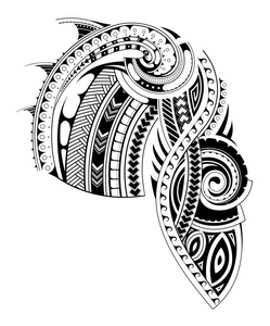毛利人风格袖纹身模板