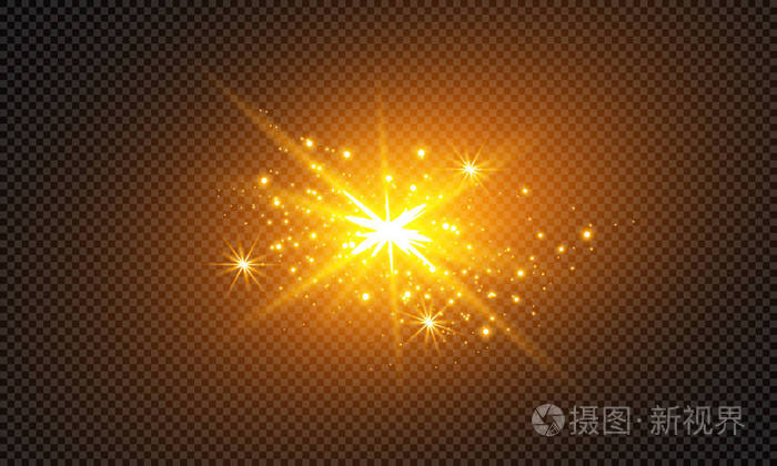 光线指向的方式.抽象耀斑射线的向量例证.