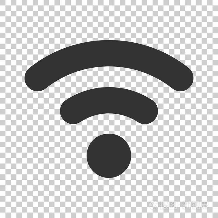 无线网络标志图标在平面风格.wi-fi 无线技术向量例证在查出的背景.