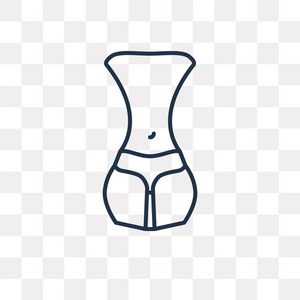 高品质线性女性腰围透明度概念可以使用网络和手机 插画