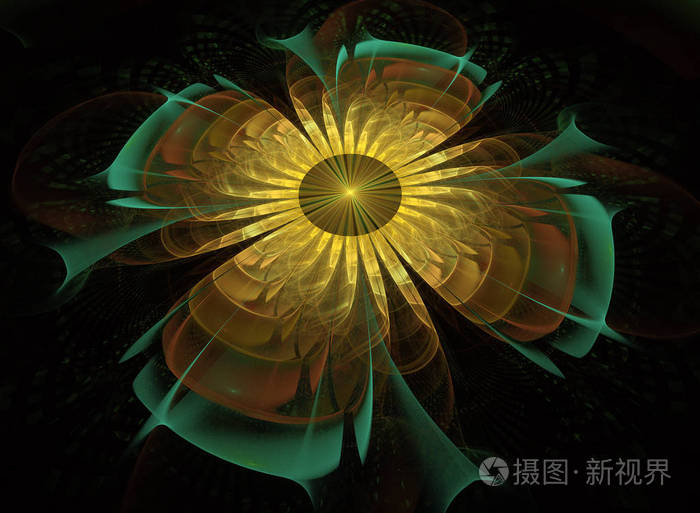 抽象的分形图案和形状.分形纹理.在系列,高档油漆颜色.