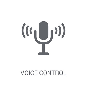 语音控制图标.时尚语音控制标志的概念白色背景从智能集.