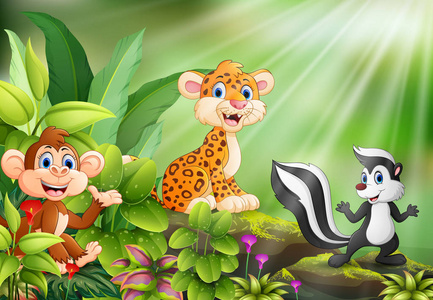 猴子捞月场景图片-猴子捞月场景素材-猴子捞月场景插画-摄图新视界