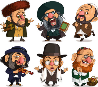 犹太种族向量滑稽的犹太人插画