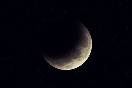 夜空中有月亮和星星.美丽的自然背景.nasa 提供的这个图像的元素照片