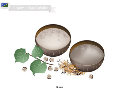 卡瓦胡椒喝或传统 Solomonian 草本饮料