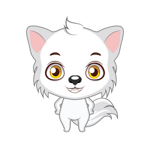 可爱的程式化的卡通北极狼图照片