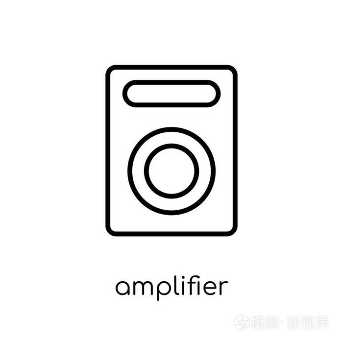 放大器图标。时尚现代平面线性矢量放大器图标在白色背景从细线音乐汇集, 轮廓向量例证插画-正版商用图片0tp7ny-摄图新视界
