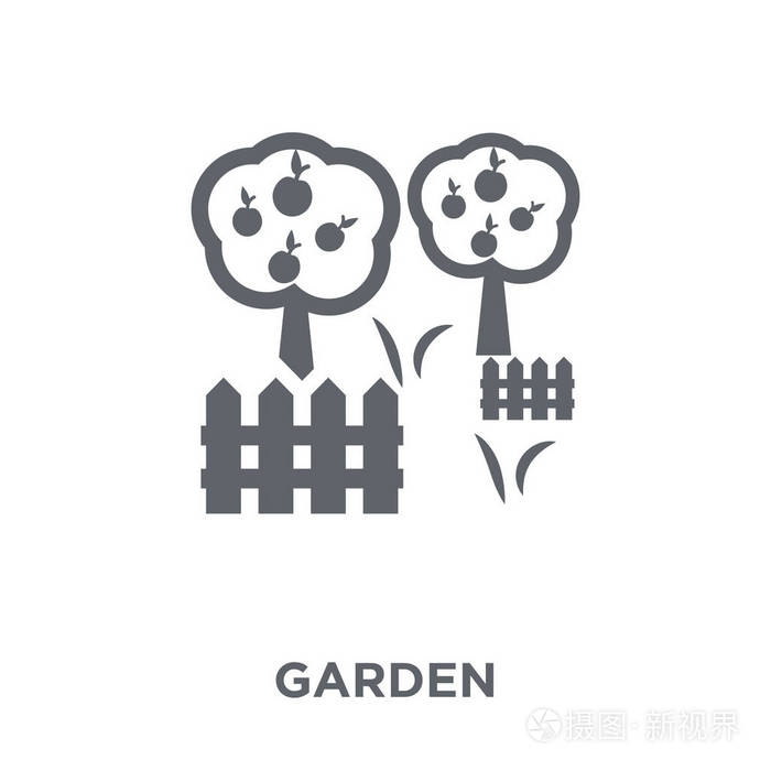 花园图标.园林设计理念从农业, 农业和园艺收藏.