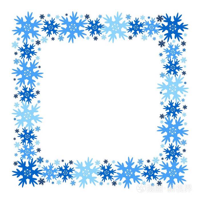 雪花冬季框架的广场向量.孤立.epps 10