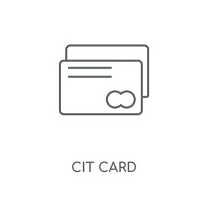 信用卡线性图标。信用卡概念笔画符号设计。薄的图形元素向量例证, 在白色背景上的轮廓样式, eps 10