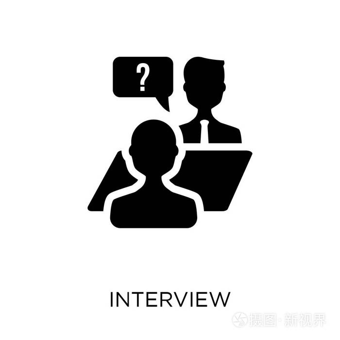 "面试" 图标.从人力资源收集的访谈符号设计