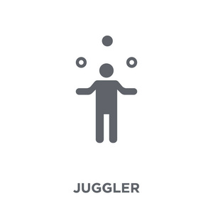 巨鹰图标。马戏系列中的 juggler 设计理念。简单的元素向量例证在白色背景