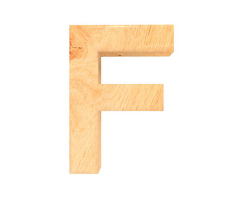 3d 装饰木制字母，字母 F
